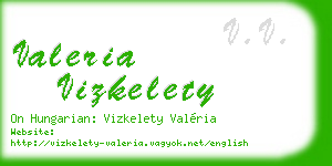 valeria vizkelety business card